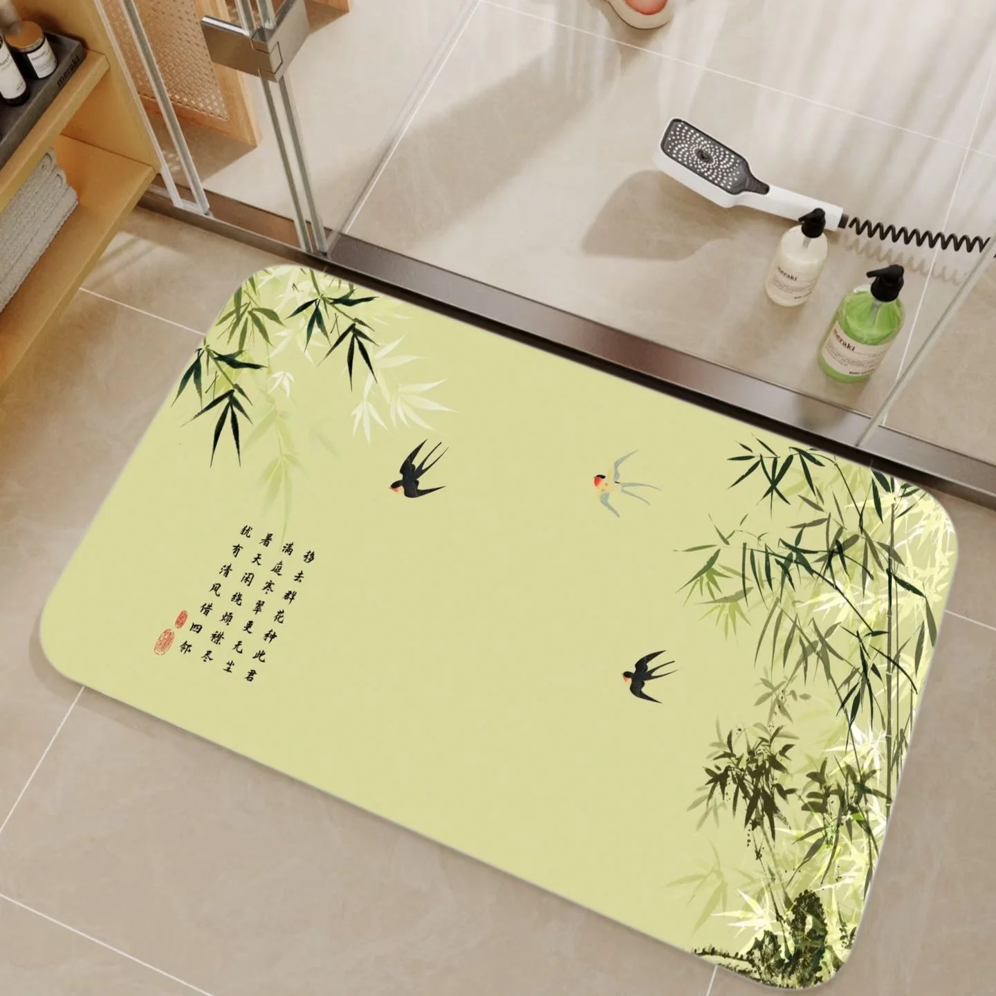 VIKAMA Bamboo & Chinese Callig - Bamboo Bath Mat review and price