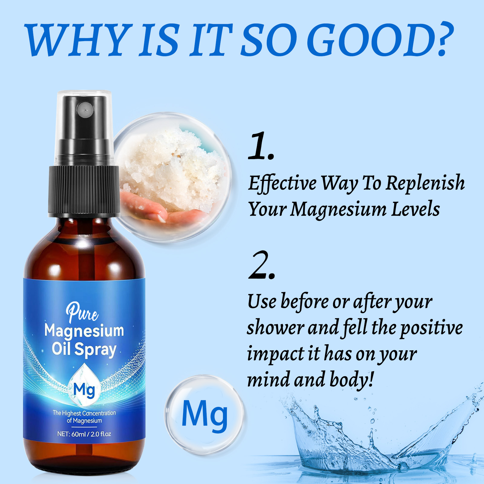 Natural Magnesium Oil 60ml - 1 - Bath Salts Magnesium review and price
